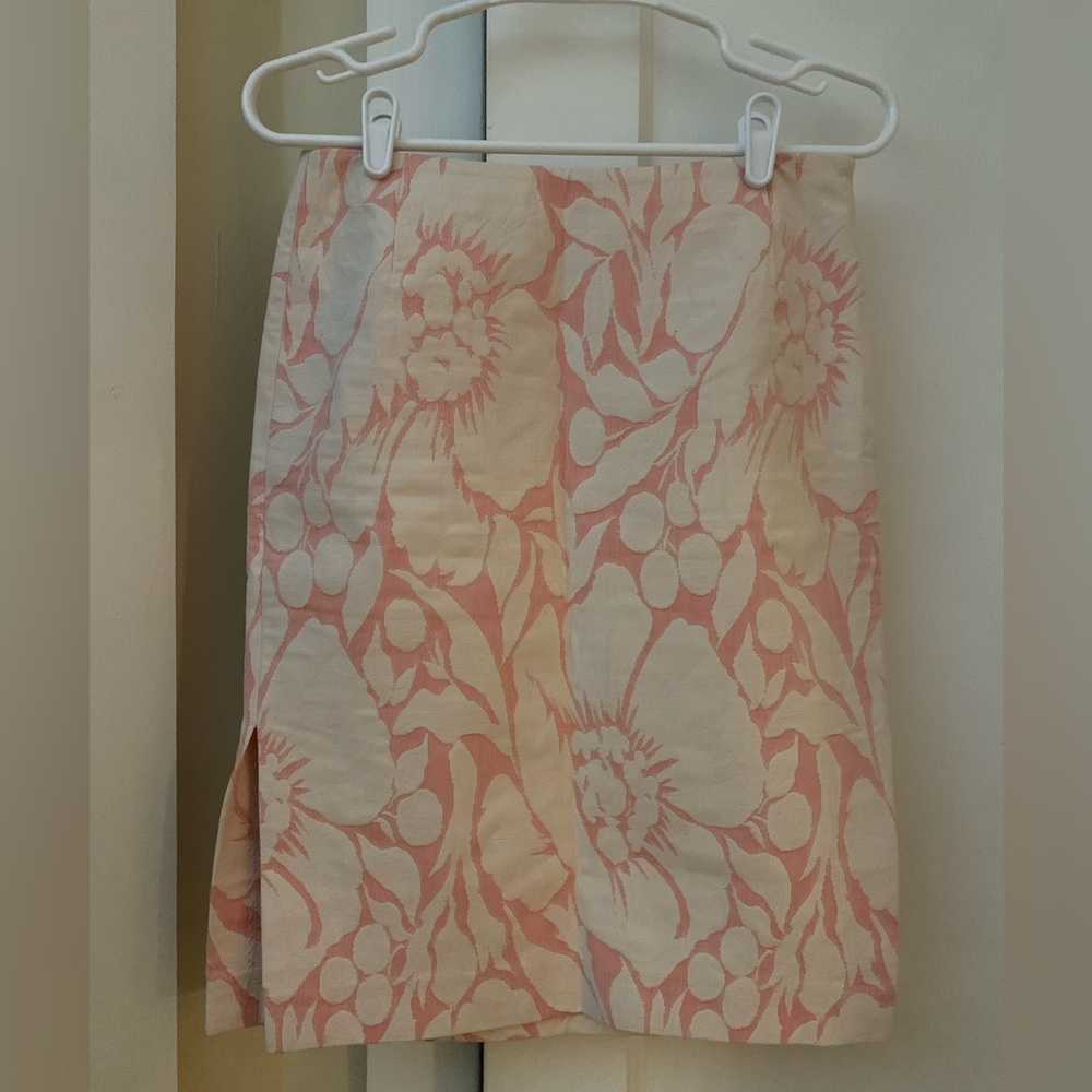 SOLD - Pink and White Floral J Crew Skirt